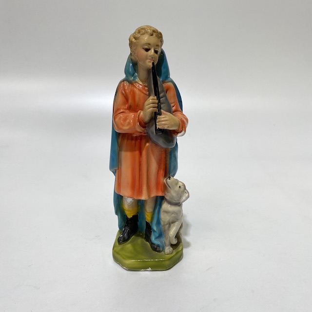 ORNAMENT, Figurine - Boy with Dog 25cm H